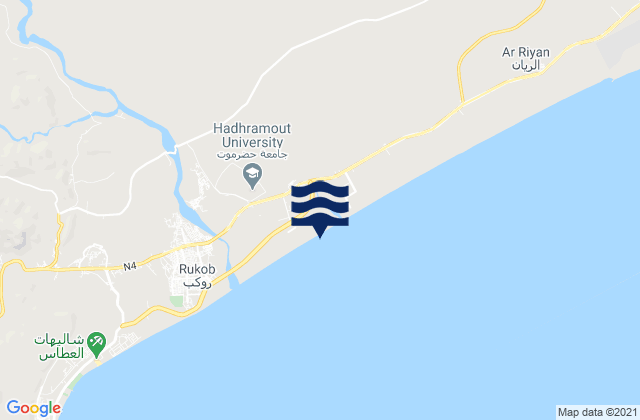 Mappa delle Getijden in Al Mukalla City, Yemen
