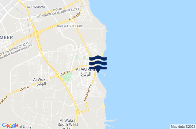 Mappa delle Getijden in Al Wukayr, Qatar