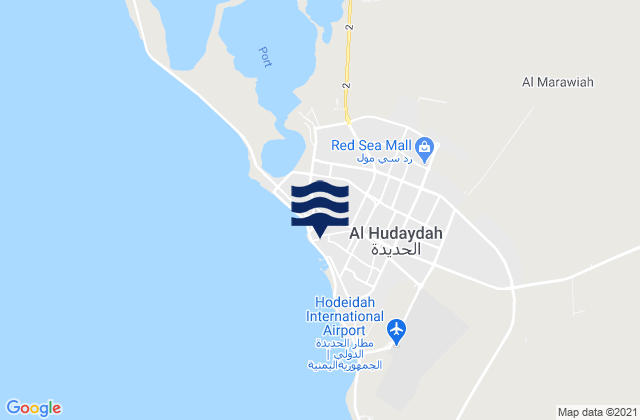 Mappa delle Getijden in Al Ḩudaydah, Yemen