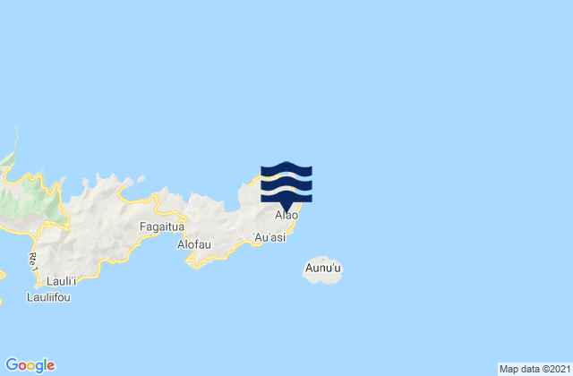 Mappa delle Getijden in Alao, American Samoa