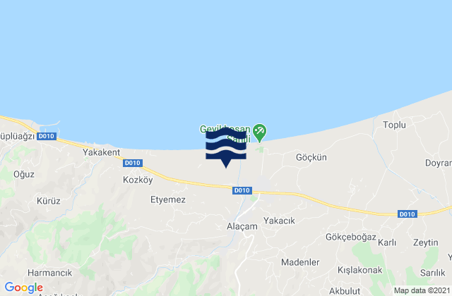 Mappa delle Getijden in Alaçam, Turkey