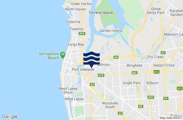 Mappa delle Getijden in Alberton, Australia