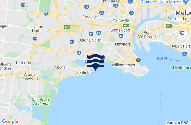 Mappa delle Getijden in Albion, Australia