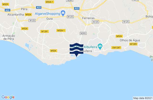 Mappa delle Getijden in Albufeira, Portugal