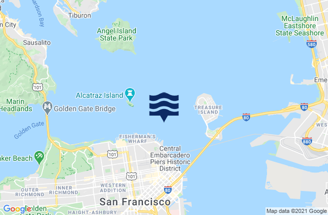 Mappa delle Getijden in Alcatraz Island .8 mi E, United States