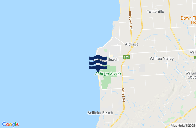 Mappa delle Getijden in Aldinga Beach, Australia