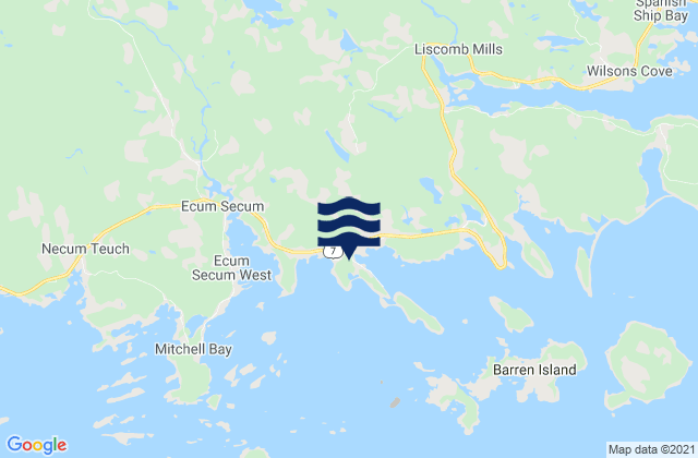 Mappa delle Getijden in Alera Bay Penkegnei Bay, Russia