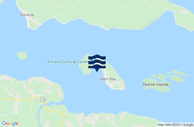 Mappa delle Getijden in Alert Bay, Canada