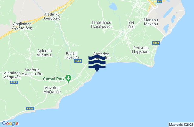Mappa delle Getijden in Alethrikó, Cyprus