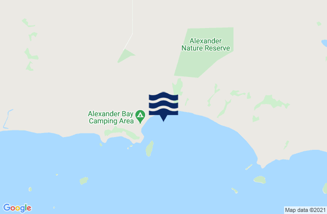 Mappa delle Getijden in Alexander Bay, Australia