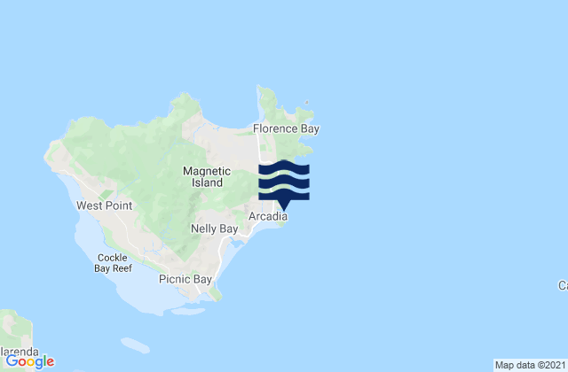Mappa delle Getijden in Alma Bay, Australia