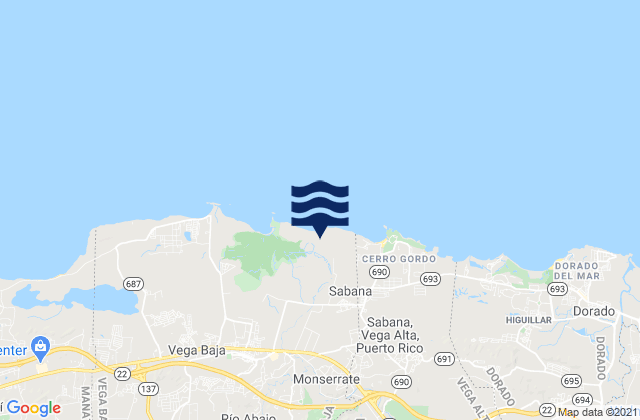 Mappa delle Getijden in Almirante Norte Barrio, Puerto Rico