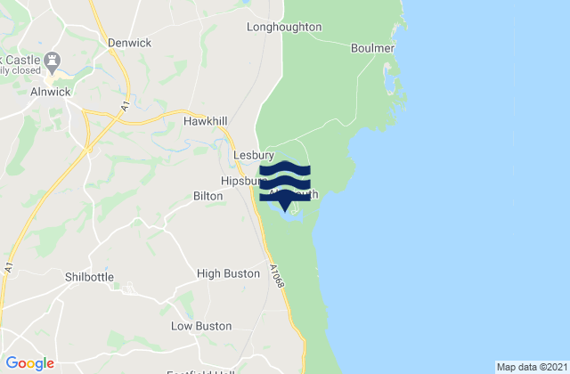 Mappa delle Getijden in Aln Estuary, United Kingdom