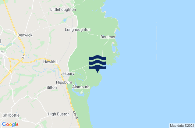 Mappa delle Getijden in Alnmouth, United Kingdom