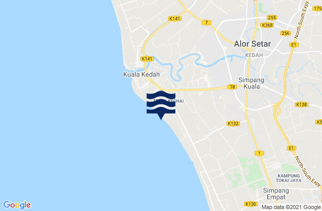 Mappa delle Getijden in Alor Setar, Malaysia