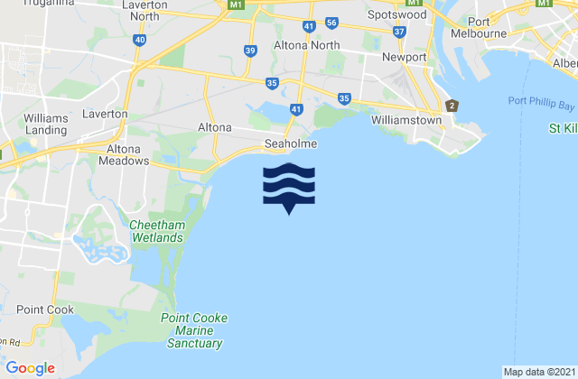 Mappa delle Getijden in Altona Bay, Australia