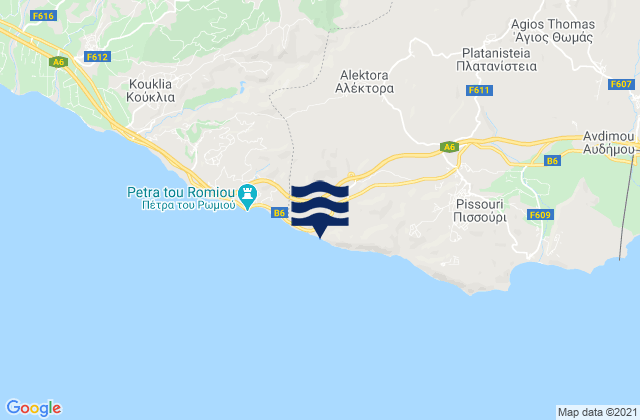 Mappa delle Getijden in Aléktora, Cyprus