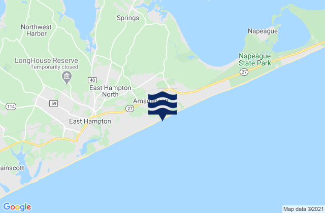 Mappa delle Getijden in Amagansett Beach, United States