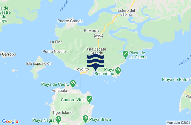 Mappa delle Getijden in Amapala, Honduras
