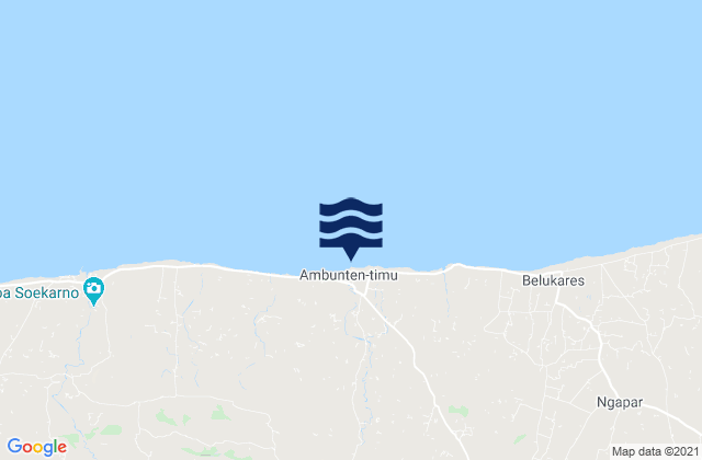 Mappa delle Getijden in Ambuten, Indonesia