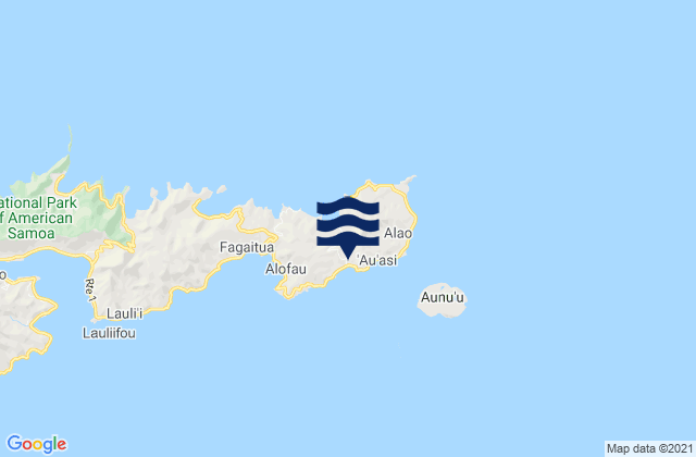 Mappa delle Getijden in Amouli, American Samoa
