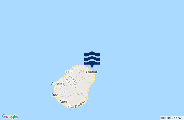 Mappa delle Getijden in Anabar District, Nauru