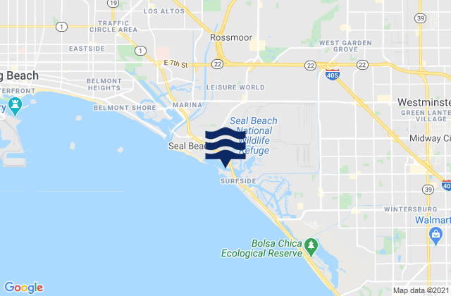 Mappa delle Getijden in Anaheim Bay, United States