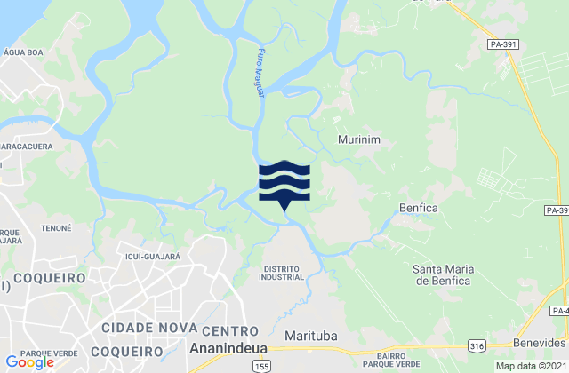 Mappa delle Getijden in Ananindeua, Brazil