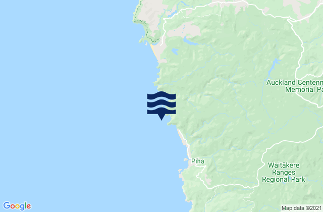 Mappa delle Getijden in Anawhata, New Zealand