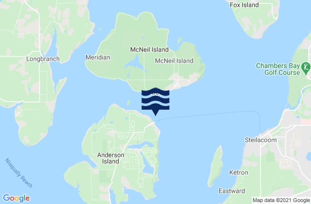 Mappa delle Getijden in Anderson Island, United States
