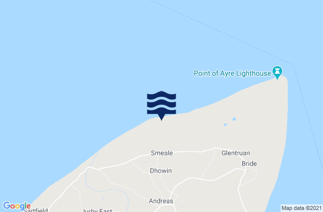 Mappa delle Getijden in Andreas, Isle of Man