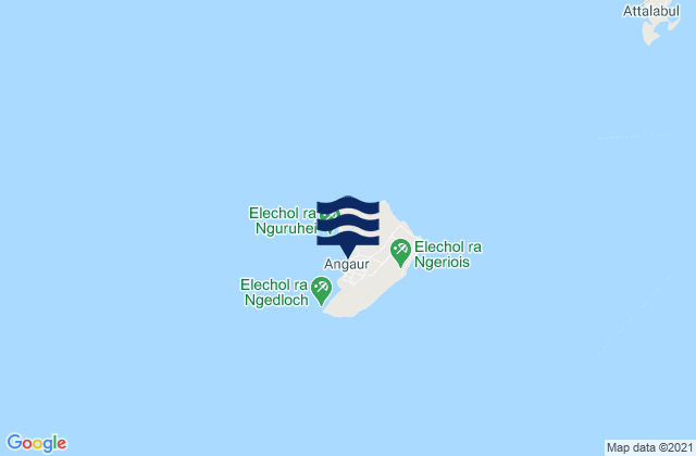 Mappa delle Getijden in Angaur State, Palau