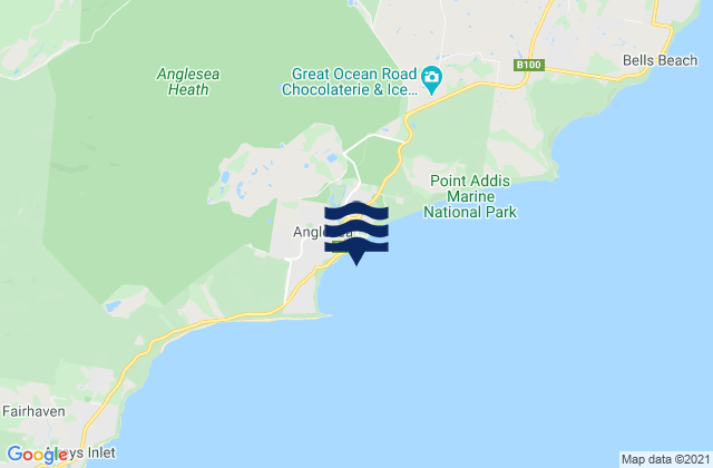 Mappa delle Getijden in Anglesea, Australia