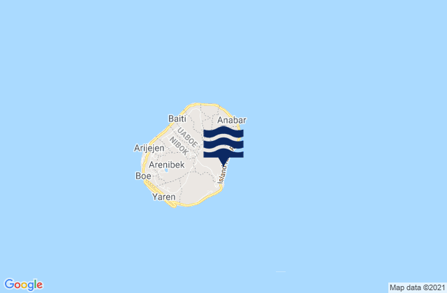 Mappa delle Getijden in Anibare District, Nauru