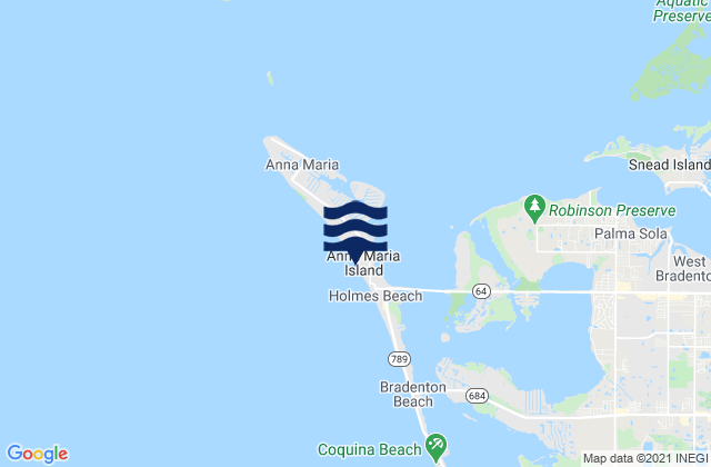 Mappa delle Getijden in Anna Maria Island, United States