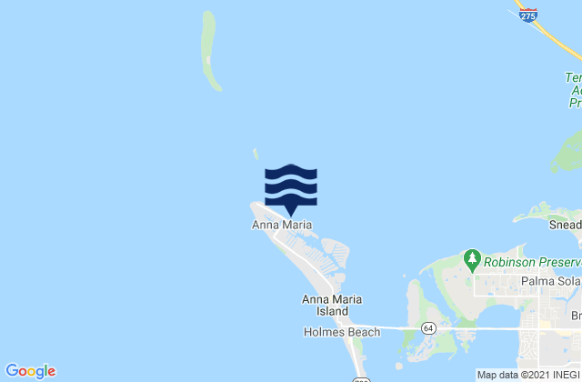 Mappa delle Getijden in Anna Maria Key (City Pier), United States