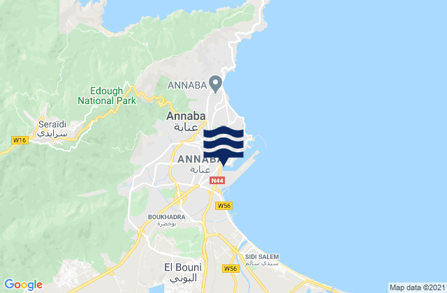 Mappa delle Getijden in Annaba District, Algeria