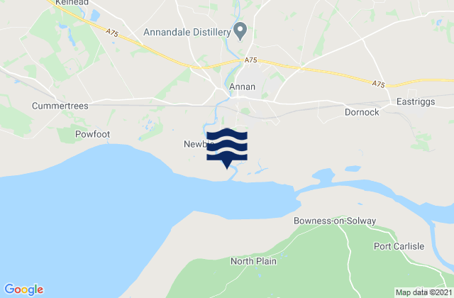 Mappa delle Getijden in Annan Waterfoot, United Kingdom