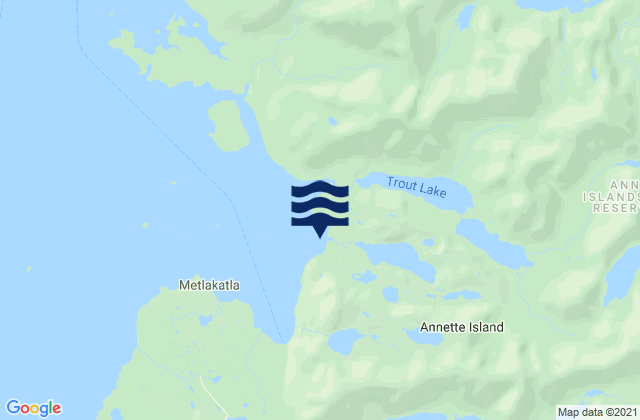 Mappa delle Getijden in Annette Island Reserve, United States