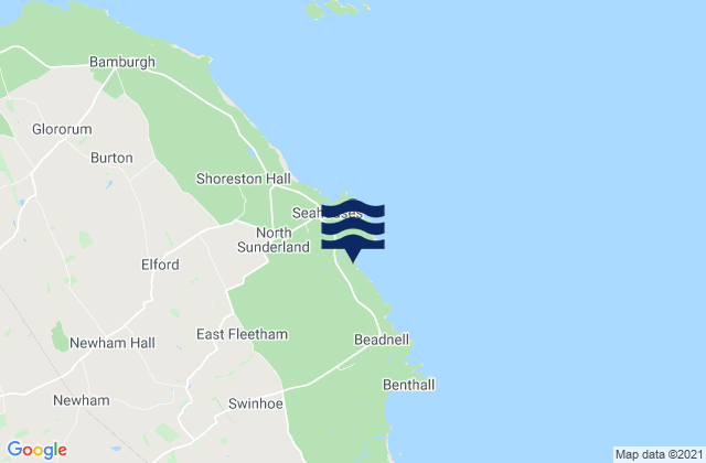 Mappa delle Getijden in Annstead Beach, United Kingdom