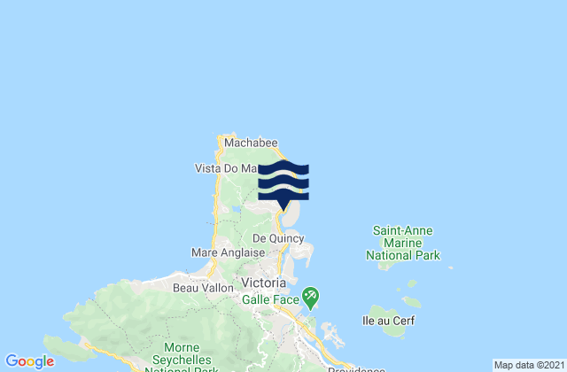 Mappa delle Getijden in Anse Etoile, Seychelles
