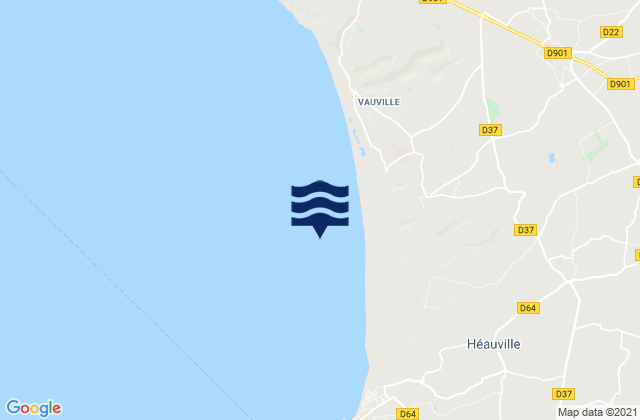 Mappa delle Getijden in Anse de Vauville, France