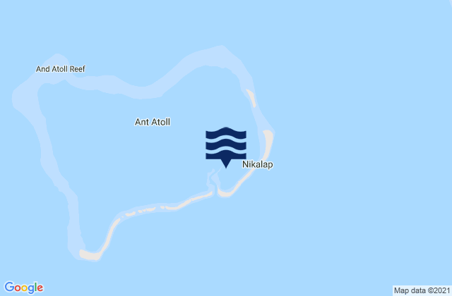 Mappa delle Getijden in Ant Islands (Tauenai Channel), Micronesia