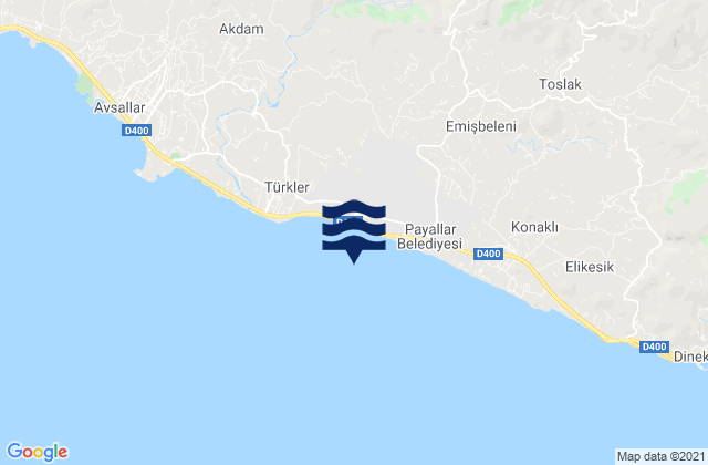 Mappa delle Getijden in Antalya, Turkey