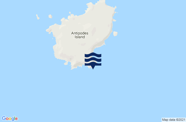 Mappa delle Getijden in Antipodes Island, New Zealand