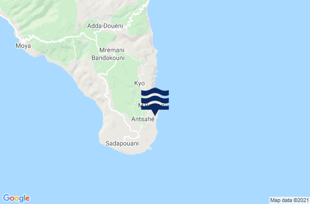 Mappa delle Getijden in Antsahé, Comoros
