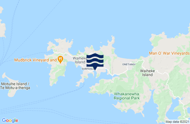 Mappa delle Getijden in Anzac Bay, New Zealand
