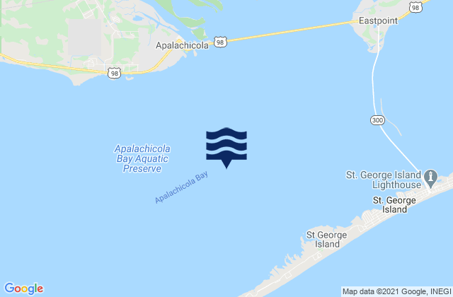 Mappa delle Getijden in Apalachicola Bay, United States