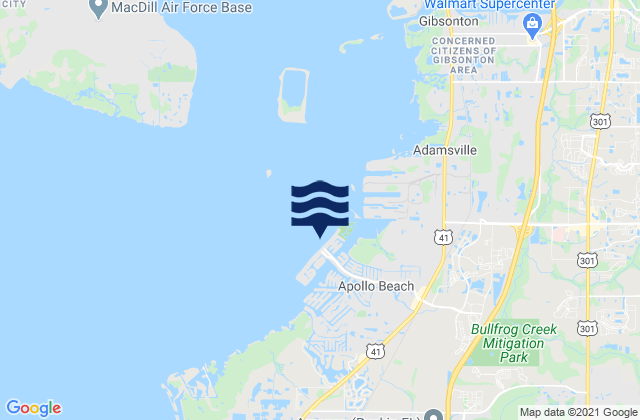 Mappa delle Getijden in Apollo Beach Hillsborough Bay, United States