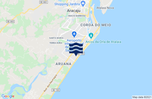 Mappa delle Getijden in Aracaju, Brazil